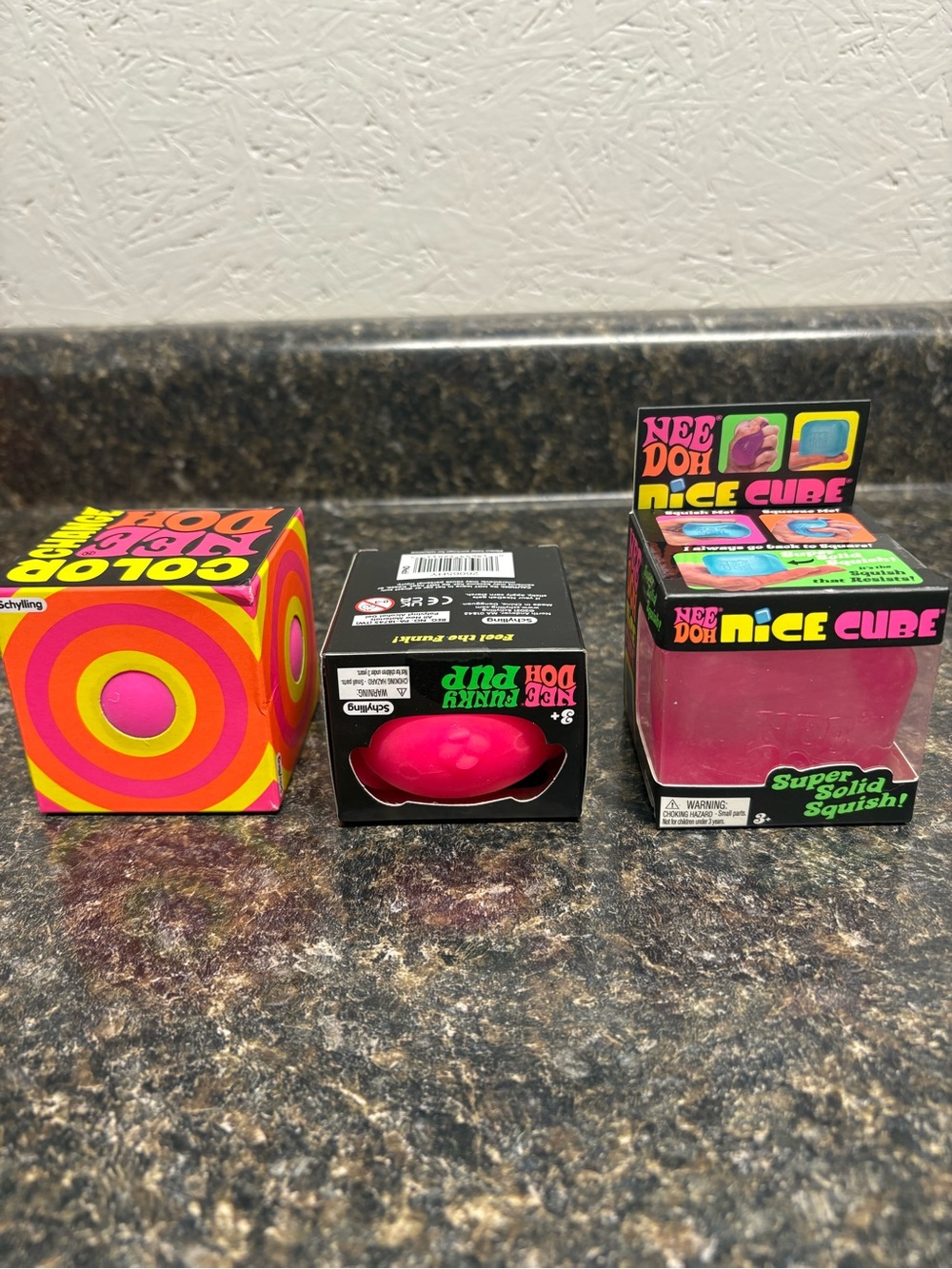 New NeeDoh Pink Bundle. Nice Cube, Funky Pup, Color Change. Viral.